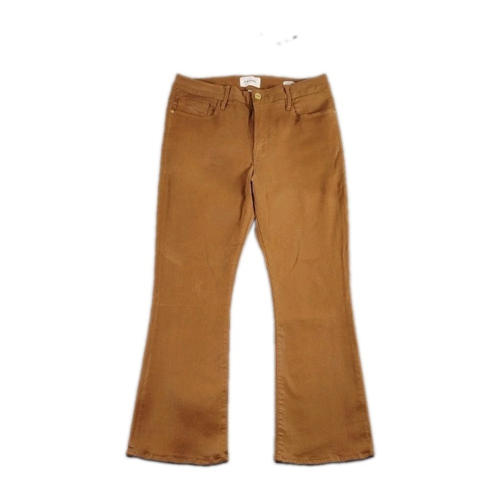 Frame Jeans Le Crop Mini Boot Brown Denim Pants Women's 32X27 Brown